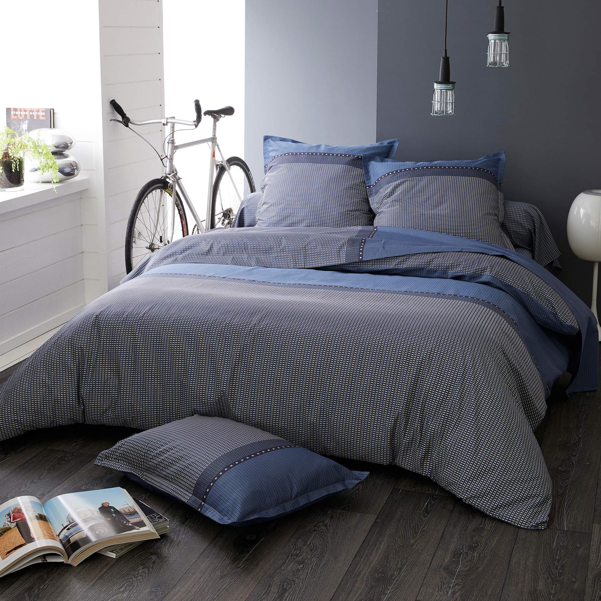 Linnea - Sábana encimera Ropa Cama (280 x 325 cm, satén de algodón), Color Azul
