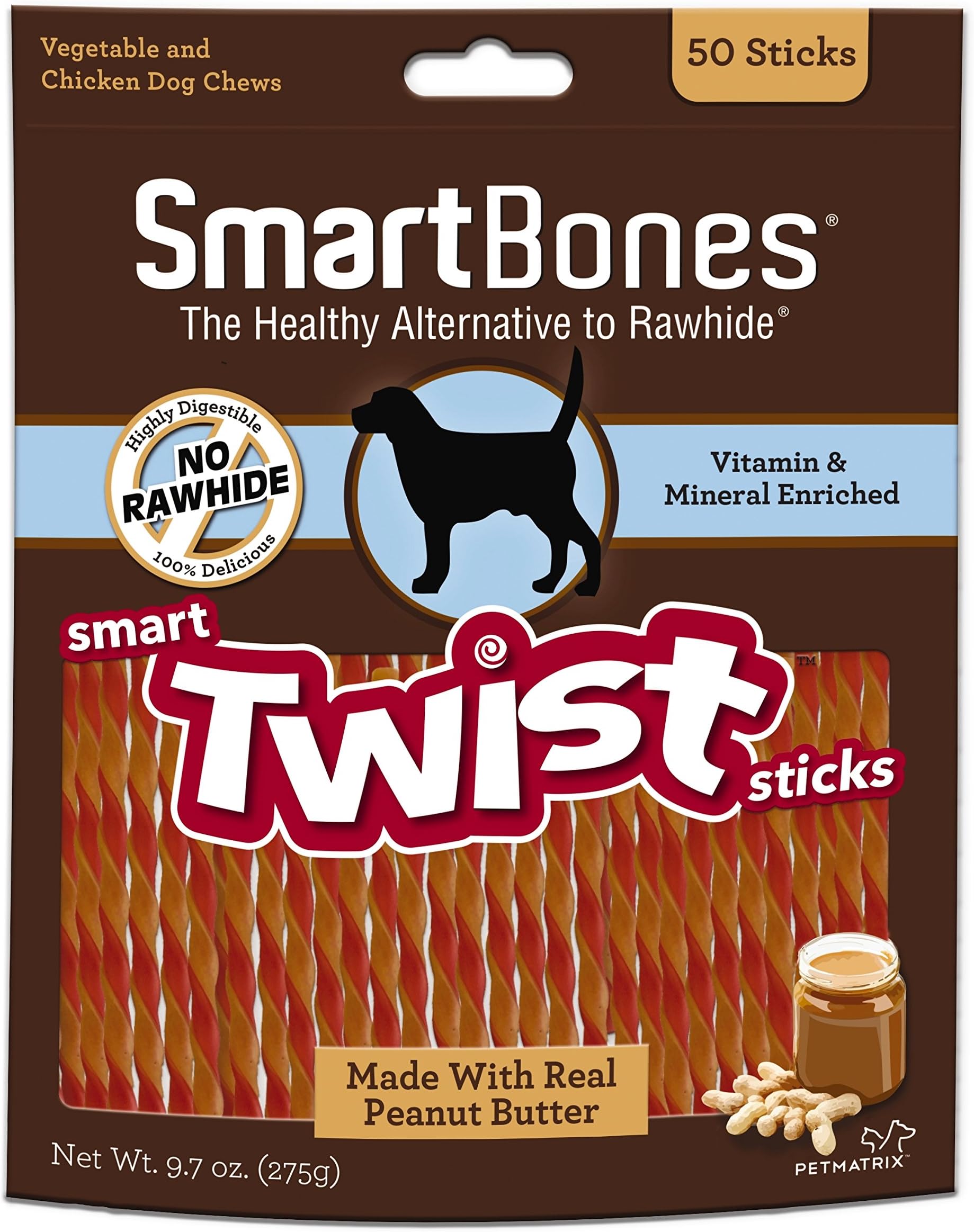 Smartbones 1200 Count Twists-Peanut Butter, One Size