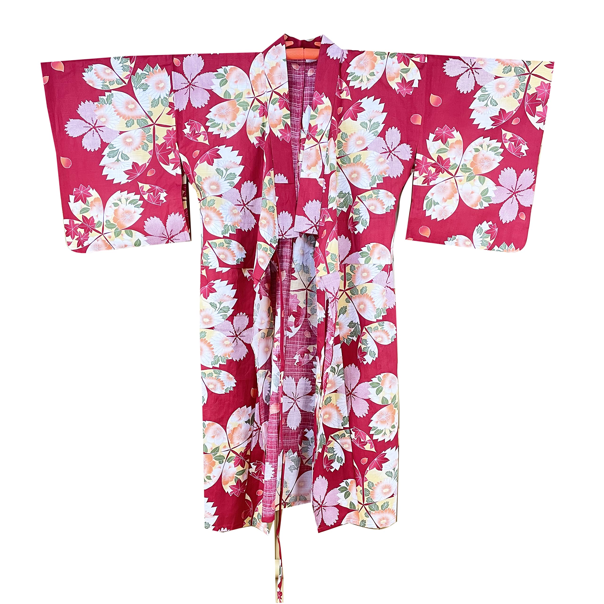 momoten] Women's easy Yukata Kimono Japanese Traditional Long Robe include Ohashori