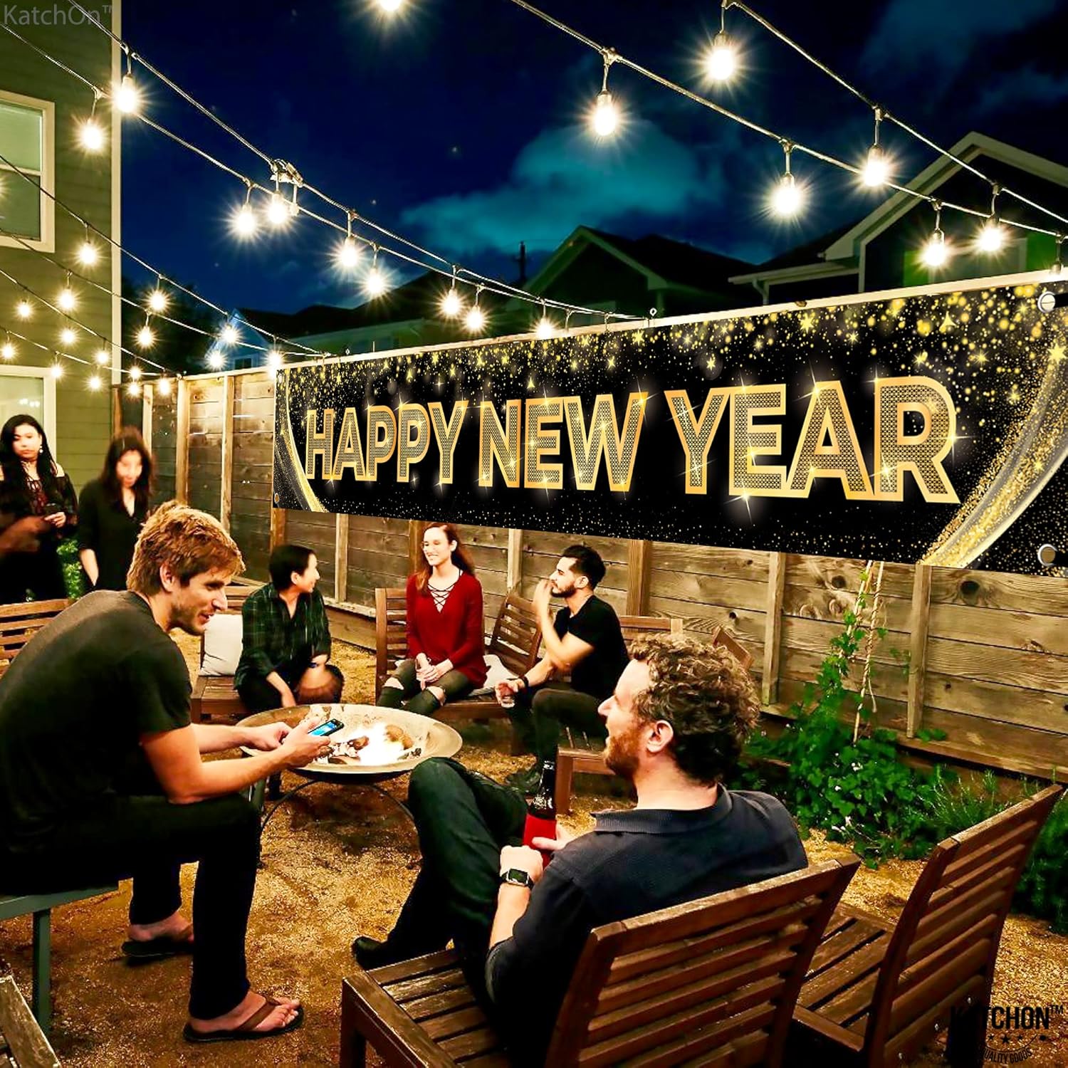 KatchOn, Pack of 3, Happy New Year Banner 2026 | New Years Decorations 2026 with Happy New Year Door Banner for New Years Decorations 2026 | Nye Party Supplies