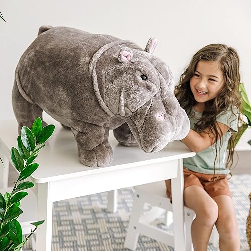 Miniatura 7 de Melissa & Doug Hipopótamo gigante - Animal de peluche realista (más de 2 pies de largo)