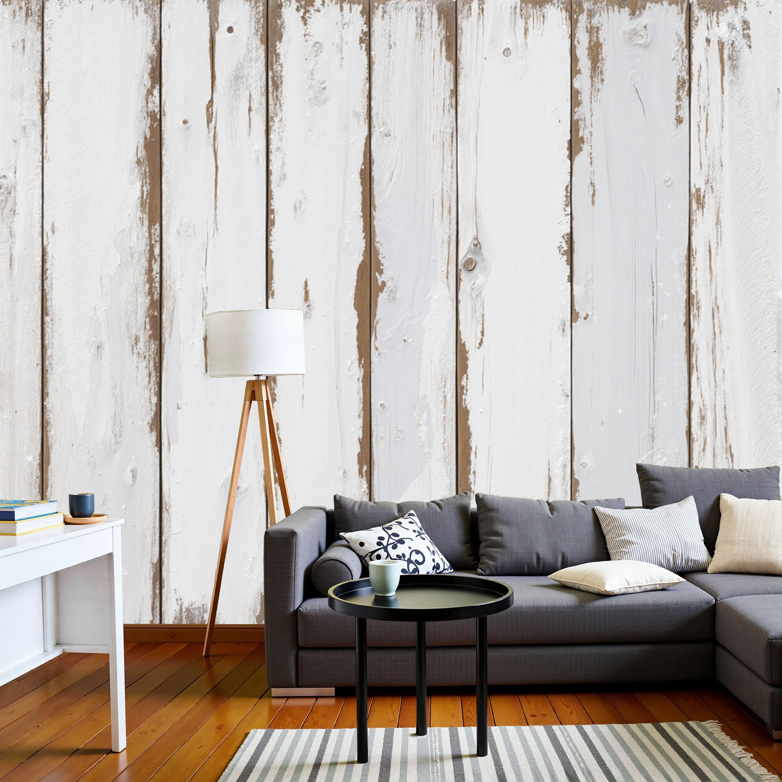 Papier peint mural bois vieilli decoration murale salon 200x140