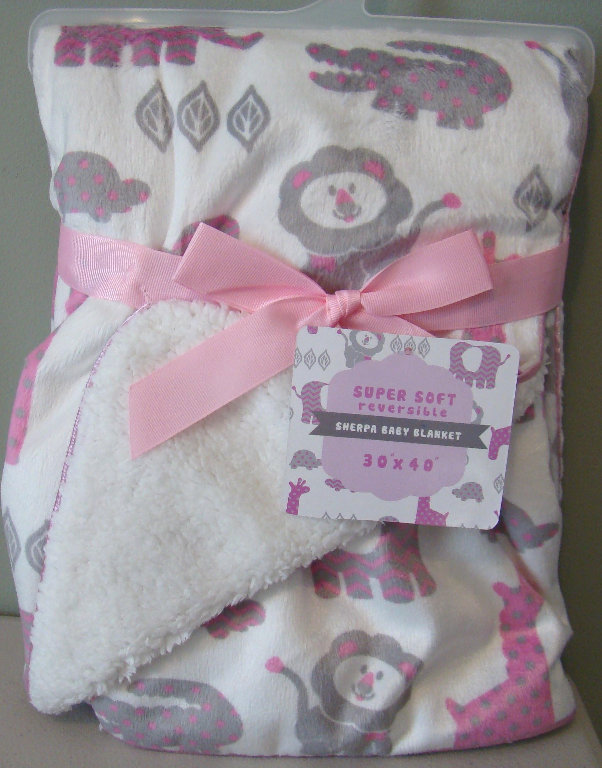 Soft Sherpa Baby Blanket "Sweet Zoo Girls"