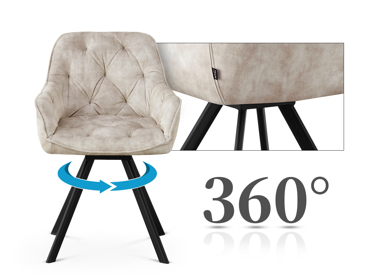 Eetkamerstoel Fred - Ecru (set van 2 stoelen