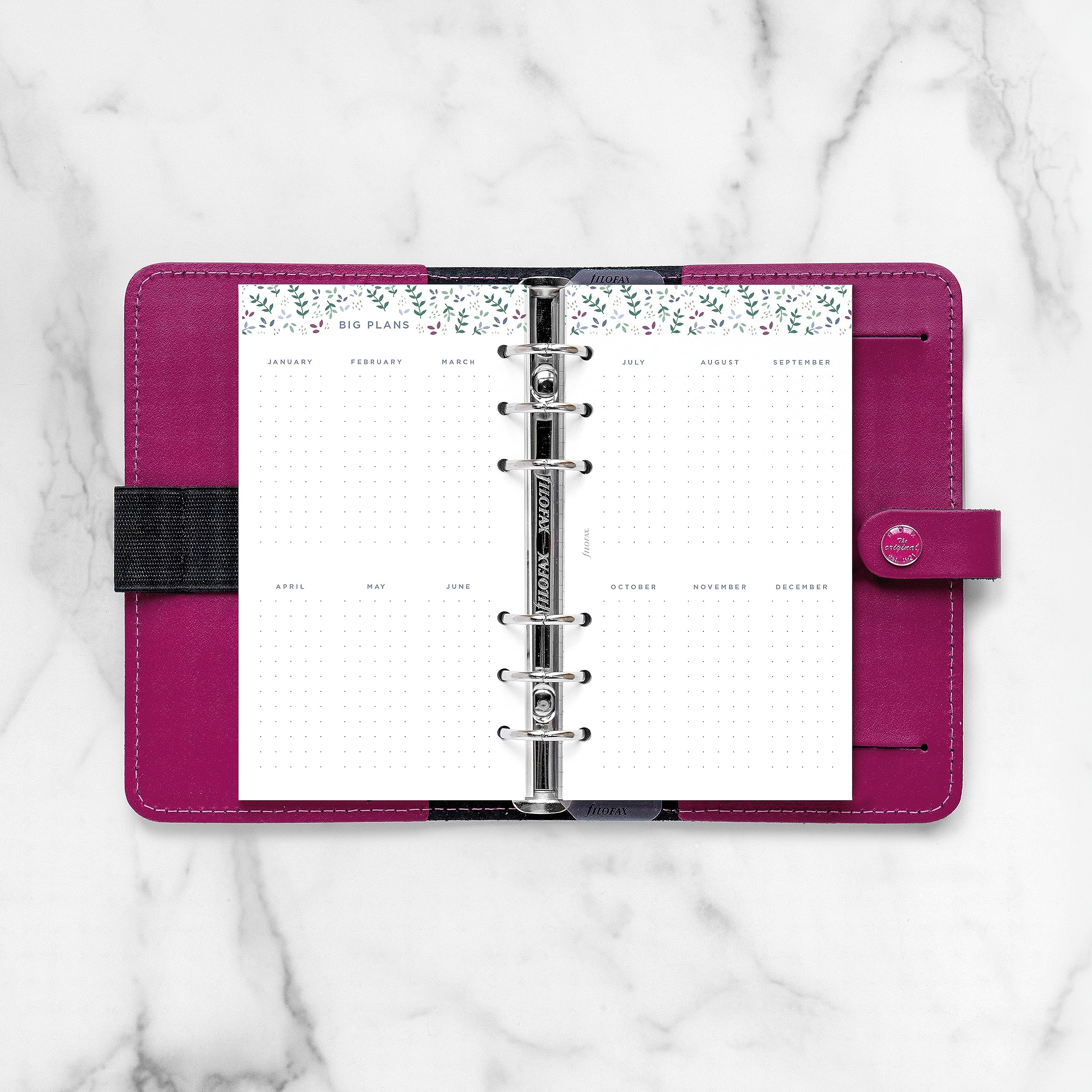 Filofax Ricarica per agenda giornaliera, formato personale/compatto, vista settimanale, confezione minimale per agenda da giardino, multilingue: cinque lingue, 2024 (C68492-24)