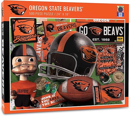 YouTheFan - Rompecabezas serie retro NCAA Oregon State, 500 piezas, colores del equipo, grande