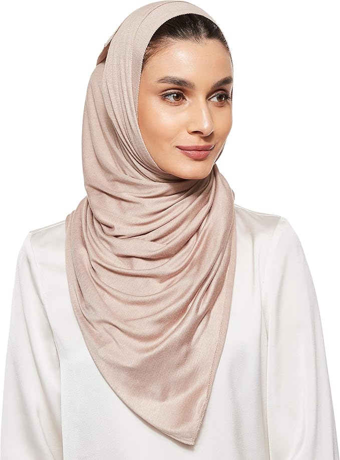 SHADOW Jersey Stretch Shailah Hijab Muslim Scarf, One Size - 65 x 165cm, Cloudy Grey