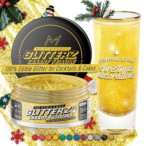 Vista 57 de MONÉGASQUE Purpurina comestible verde para bebidas, 0.53 oz, purpurina comestible para pasteles y cócteles, polvo brillante para bebidas