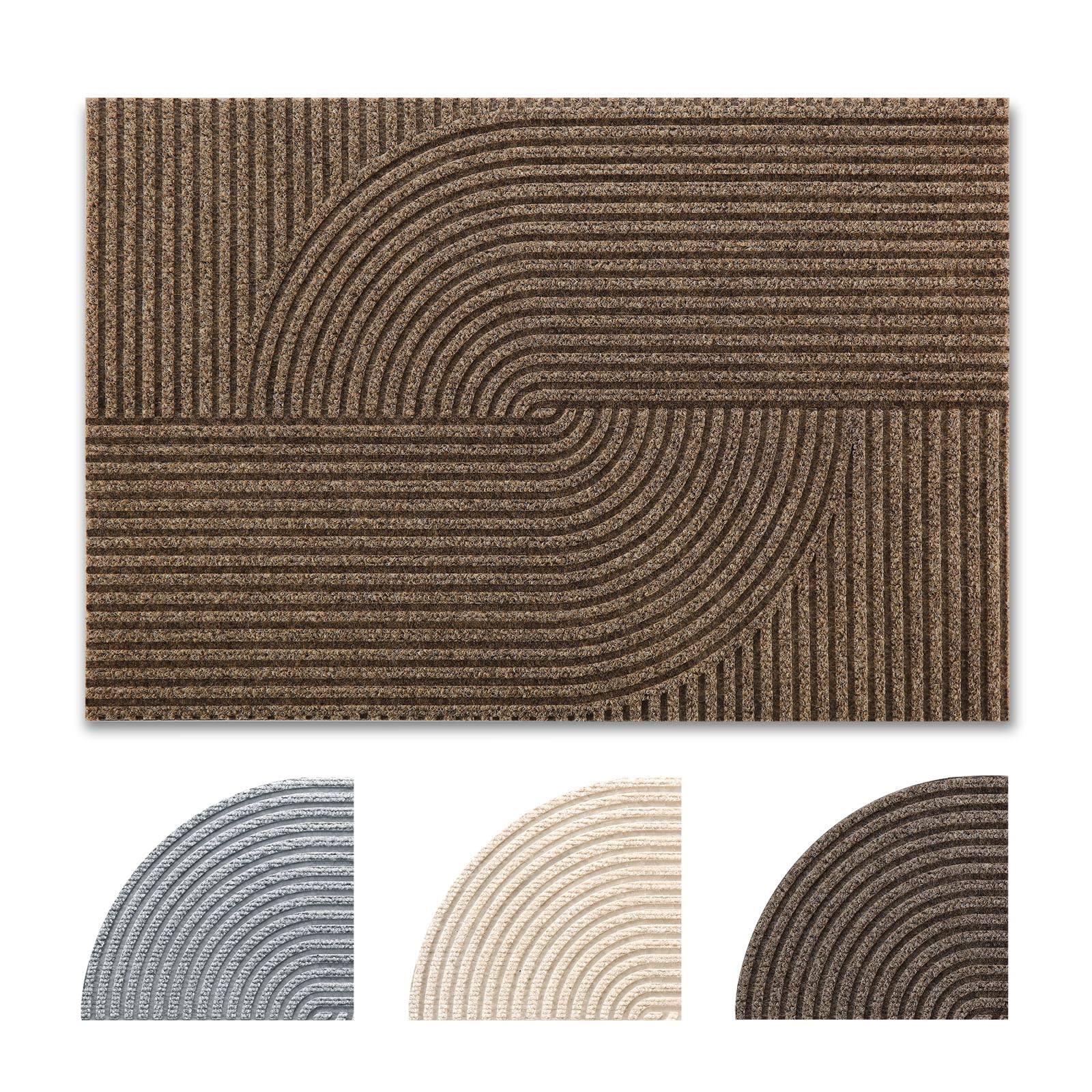 Tuocal Fußmatte 60x90cm, rutschfeste Maschinenwaschbare Schmutzfangmatte, Innen und Außen Türmatte, Wasserdicht Fussmatte für Eingang, Flur, Haustür, Kamel