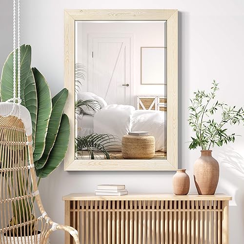 Miniatura 2 de Wexford Home Espejo de cuerpo entero de madera de granero - Blanco envejecido (AR1-L01)