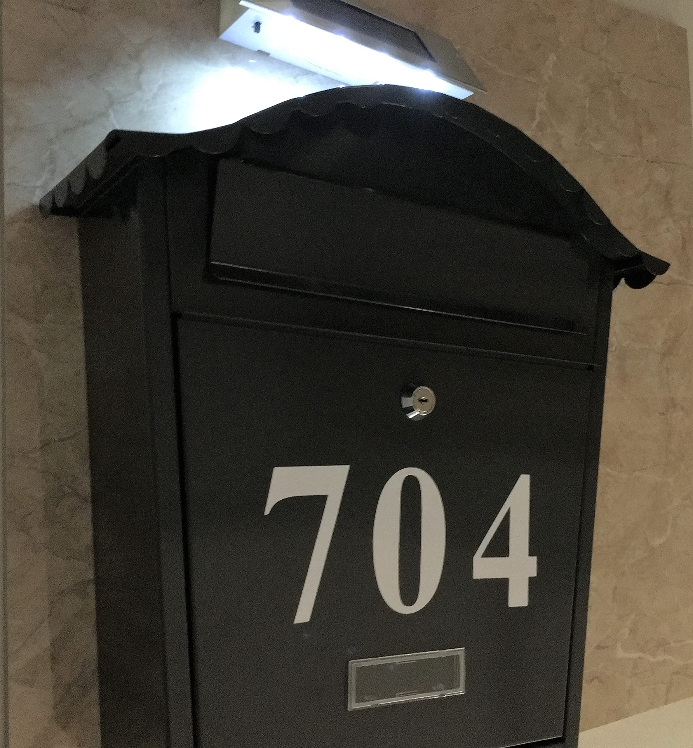 Personalised !Classic Solar Light LED Wall Mounted Galvanised Steel Lockable Weatherproof Mail Post Box Letterbox