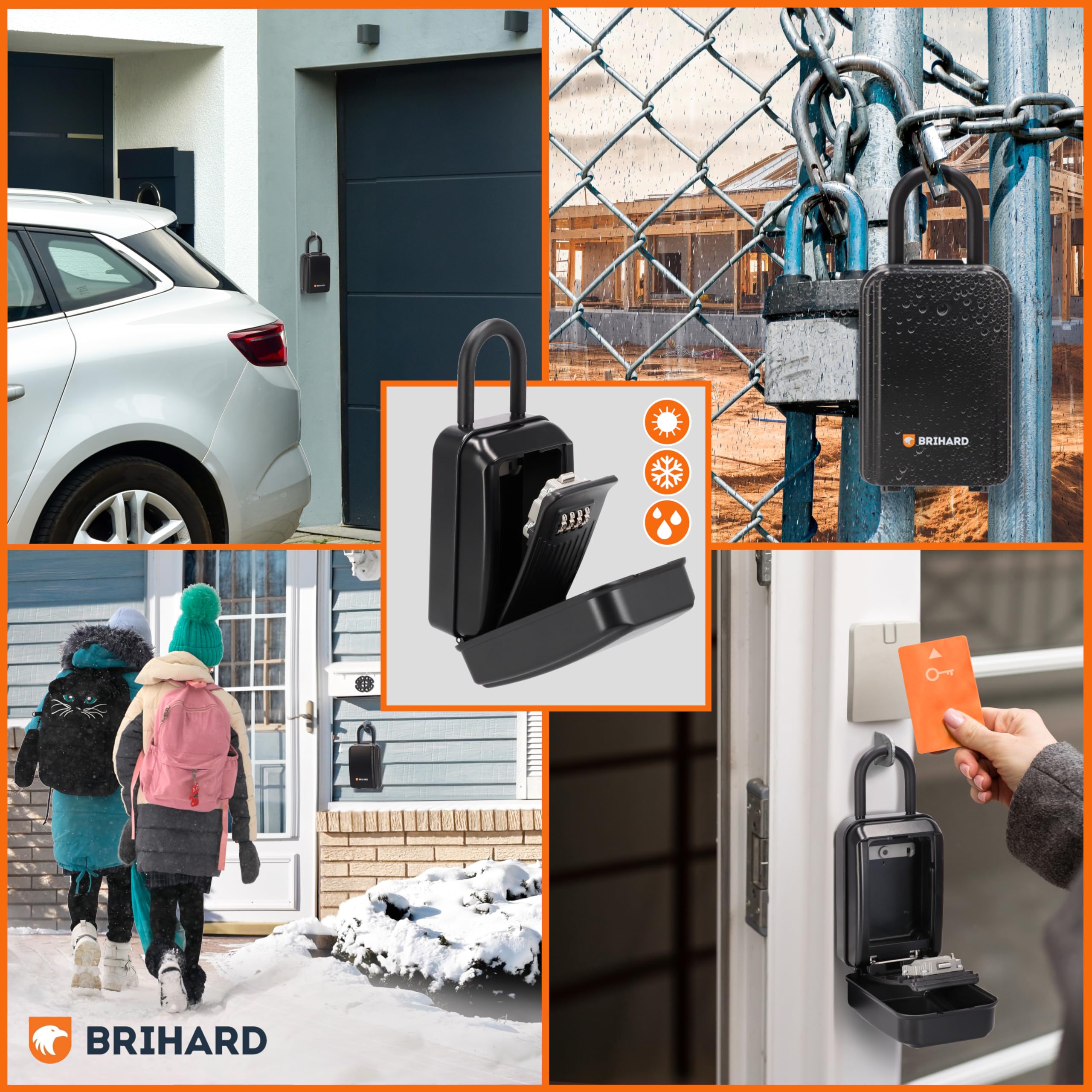 Caja Seguridad Llaves All Season Shackle XL, Portátil con Grillete Extraíble, de Exterior con Cubierta Impermeable, con Cierre de Combinación para Llaves de Casa y Coche, Tarjetas de Acceso