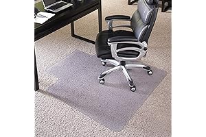 Chair Mat for High Pile Carpet 45" x 53" - Rectangle with Lip, Beveled Edge