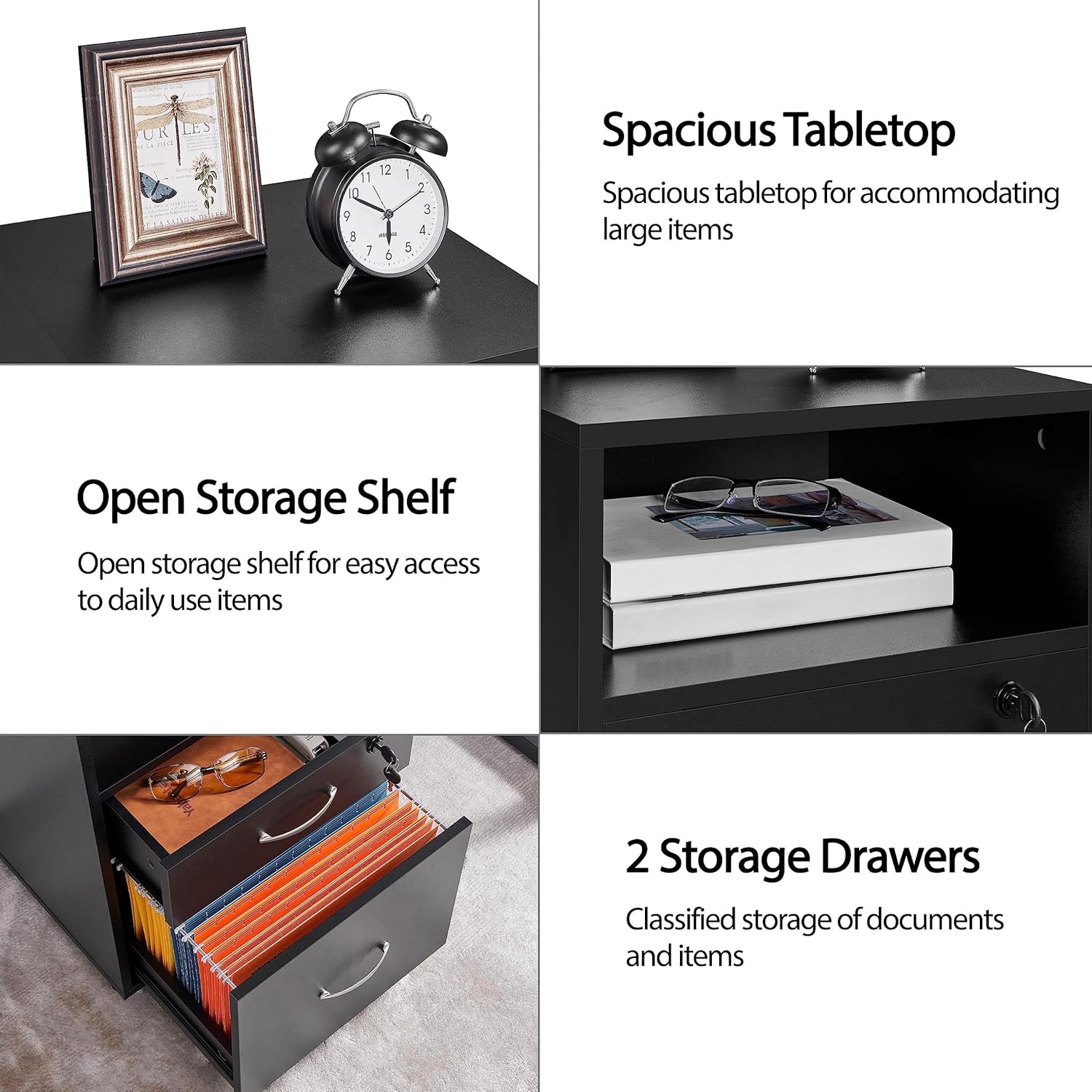 Yaheetech File Cabinet with items on top and open shelf