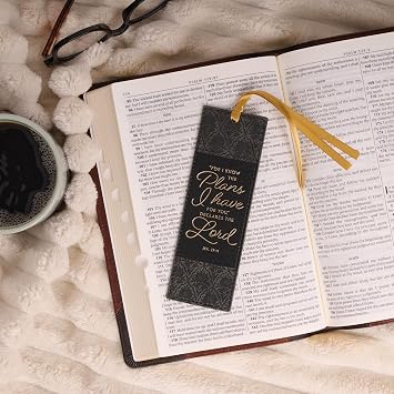 Christian Art Gifts Premium Faux Leather Bookmark: I Know the Plans