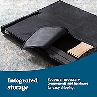 Vista 15 de LUCID - Cabecera tapizada de altura media, capitoné de diamantes, acolchado poliéster, altura ajustable 34 a 46 in, fácil montaje compatible