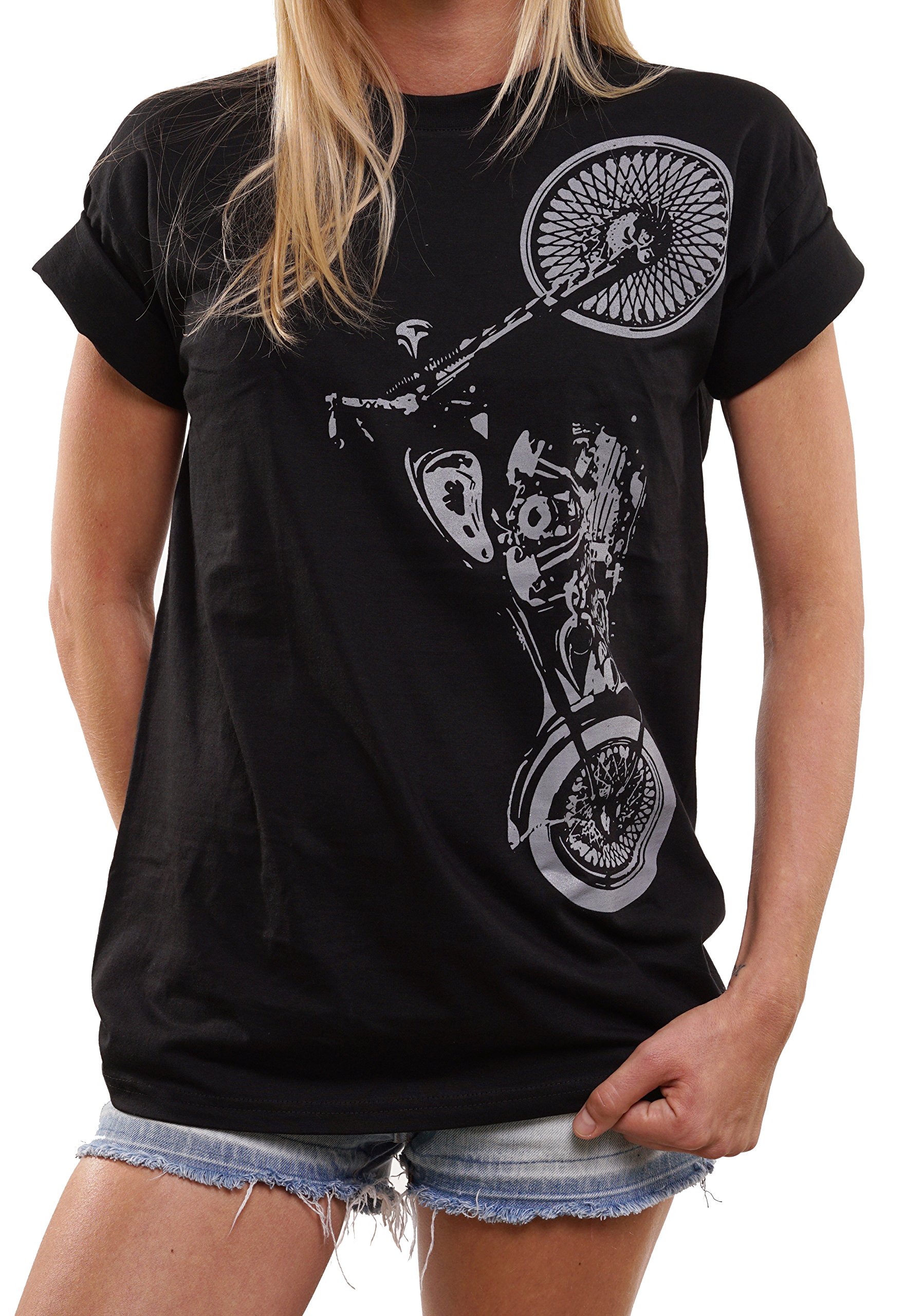 MAKAYA Odzież Motocyklowa Dla Kobiet - Chopper - Koszulka Motocyklowa Duże Rozmiary Top Oversize Damski