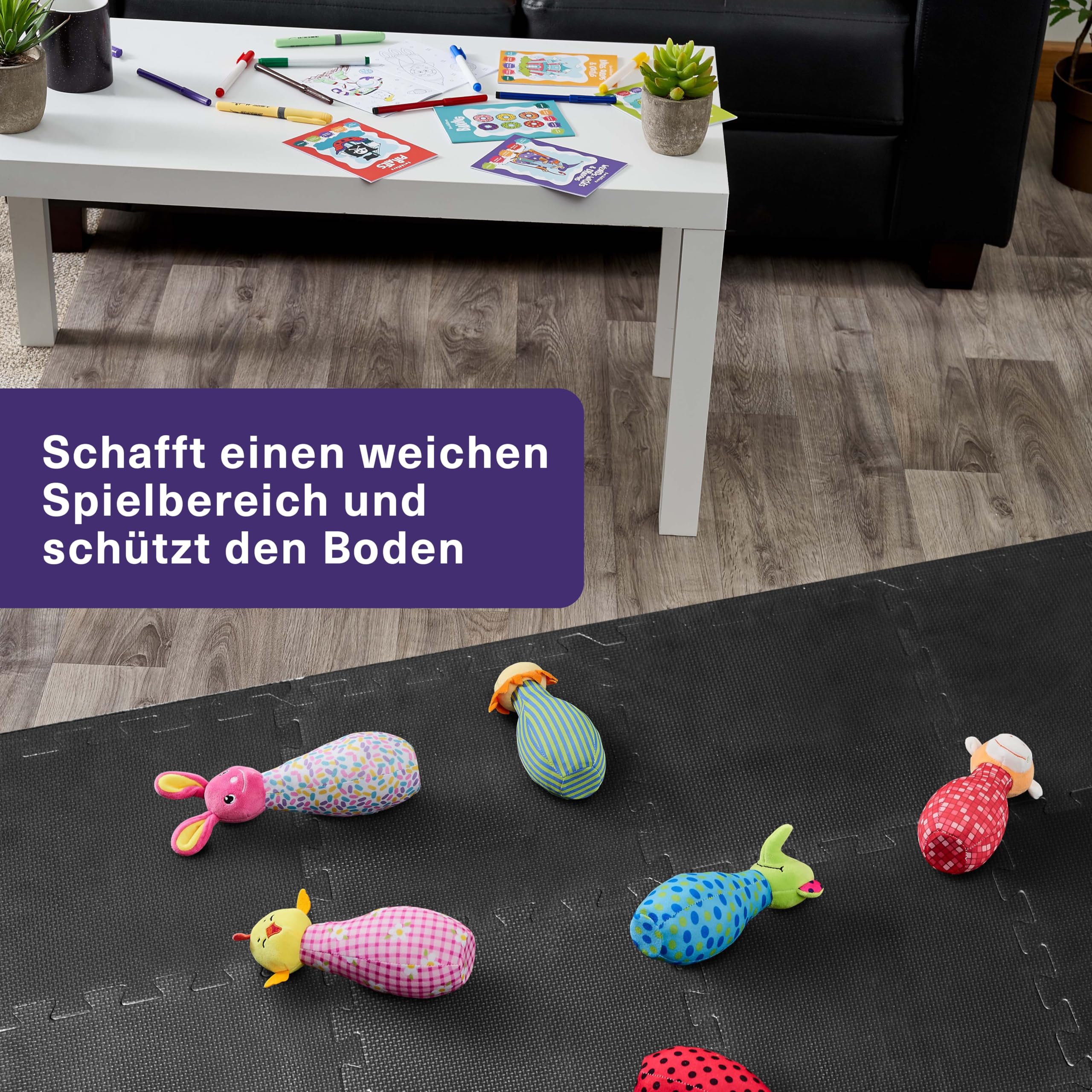 MATANA Bodenschutzmatte Fitness - Puzzle Bodenmatte Sport Trainingsmatte rutschfest - Heimtrainer, Pool Unterlegmatte