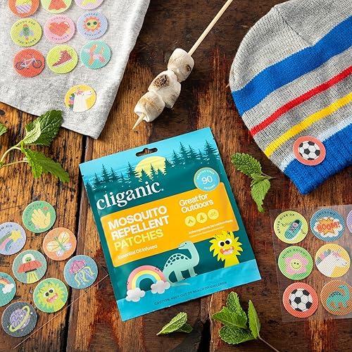 Miniatura 4 de Cliganic Pulsera repelente de mosquitos y trío de parches repelentes - para toda la familia