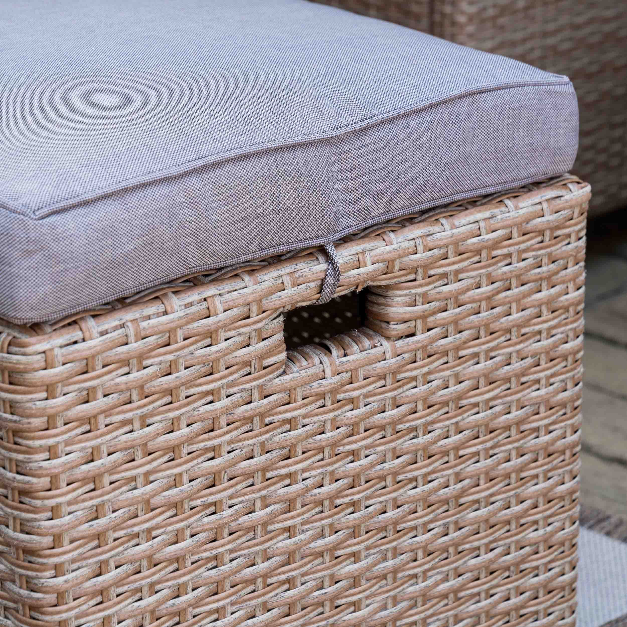 di volio Polyrattan Sitzgruppe Lounge Rossano – Gartenmöbel-Set für bis zu 9 Personen in Zwei Farbvarianten (beige)