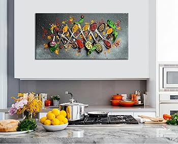 Amazon.com: Kitchen Wall Art Canvas - Vintage Spices and