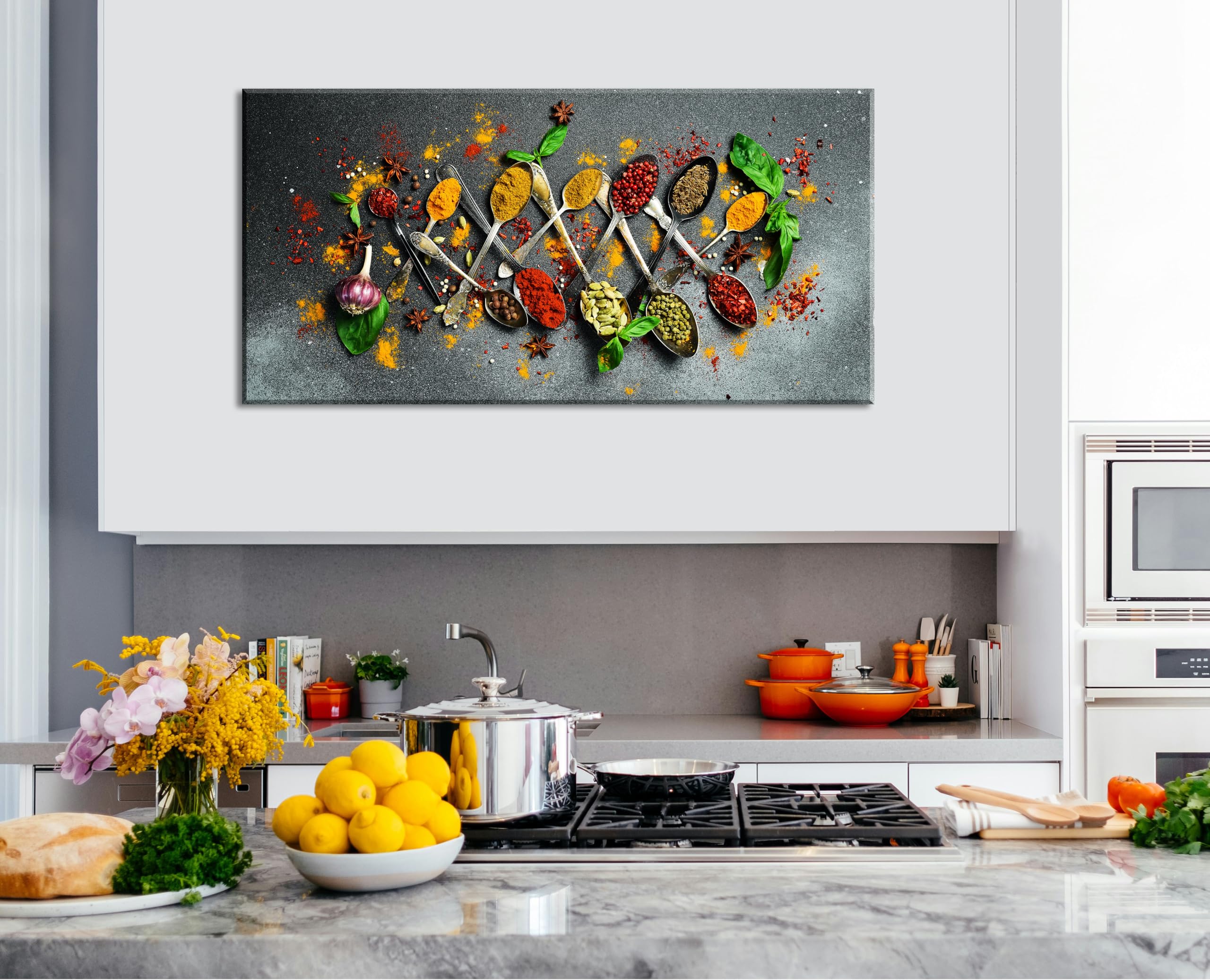 Aromatic Spices Wall Art　ビンテージ　アート Amazon.com: Kitchen Wall Art Canvas - Vintage Spices and