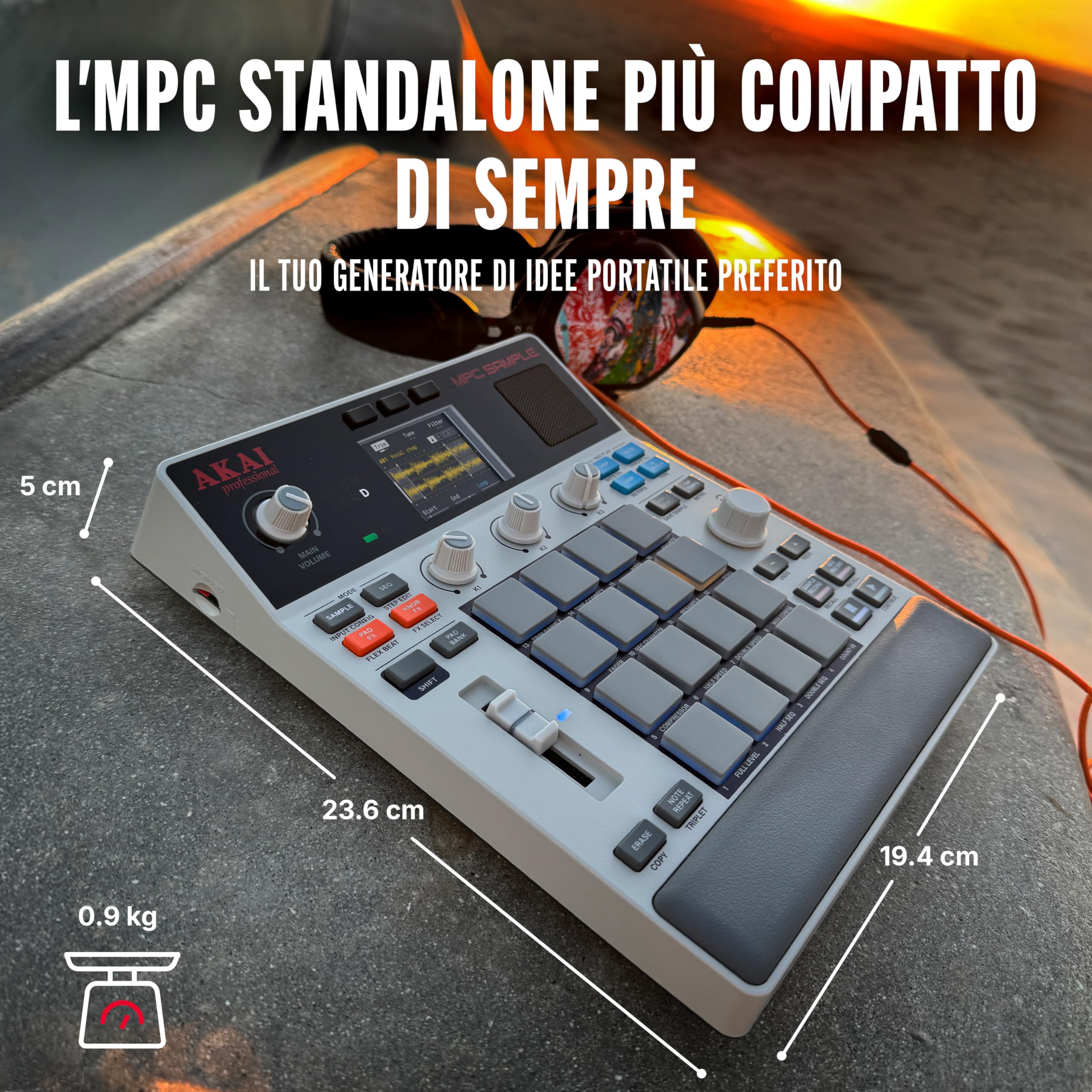 Sampler Akai Professional MPC Standalone con Batteria Ricaricabile USB-C