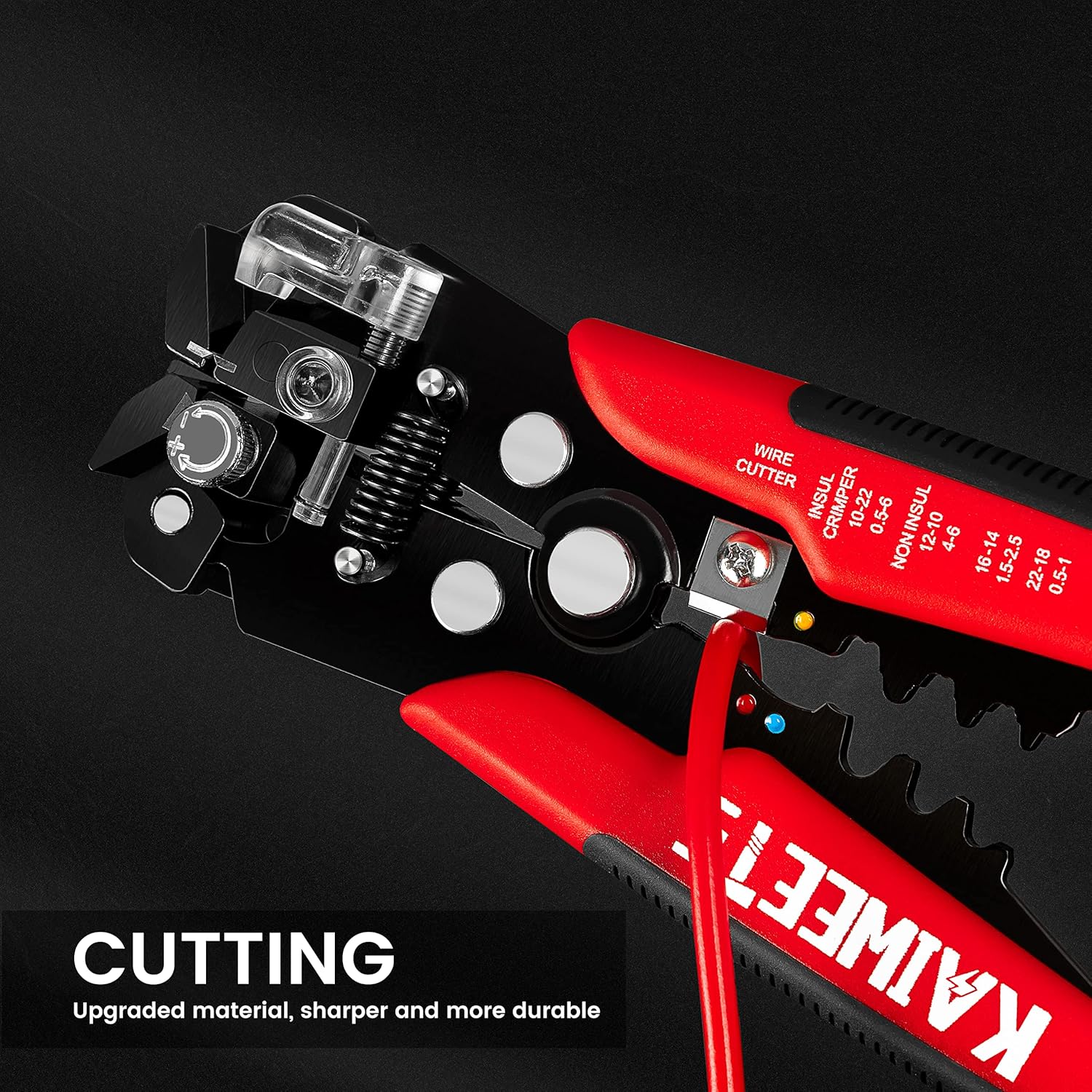 KAIWEETS Self Adjusting Wire Stripper - 3 in 1 Heavy Duty Automatic Wire Stripping Tool | 10-24 AWG Wire Cutter for Electrical Cable Cutting, Crimping Tool - - 