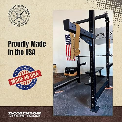 Miniatura 6 de Cinturón de cuero para levantamiento de pesas, hecho a mano en Estados Unidos, fuerza inicial, soporte de levantamiento de pesas, una capa, 3