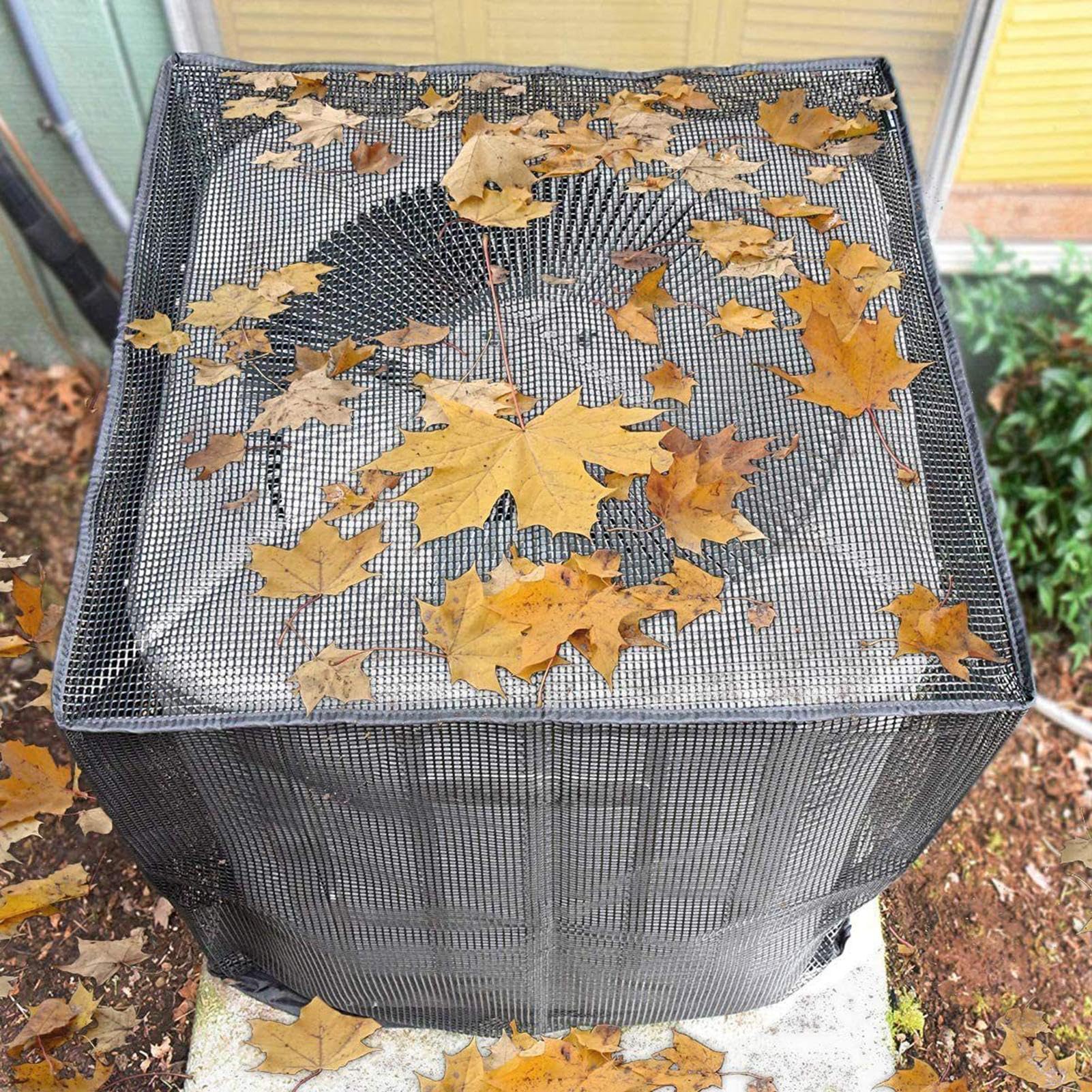 Klimaanlagenabdeckung Netzabdeckung Für Außenbereich | Faltbarer Kondensatorschutz Staubdichte Haube 90x90x100 cm für Nutzwand Winter Schnee Zuhause Innenbereich täglicher