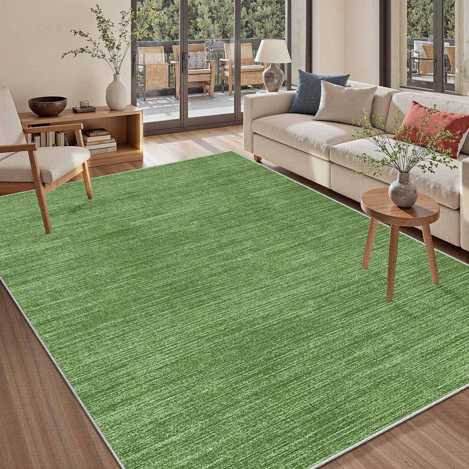 Grand tapis antidérapant et lavable en machine pour salon