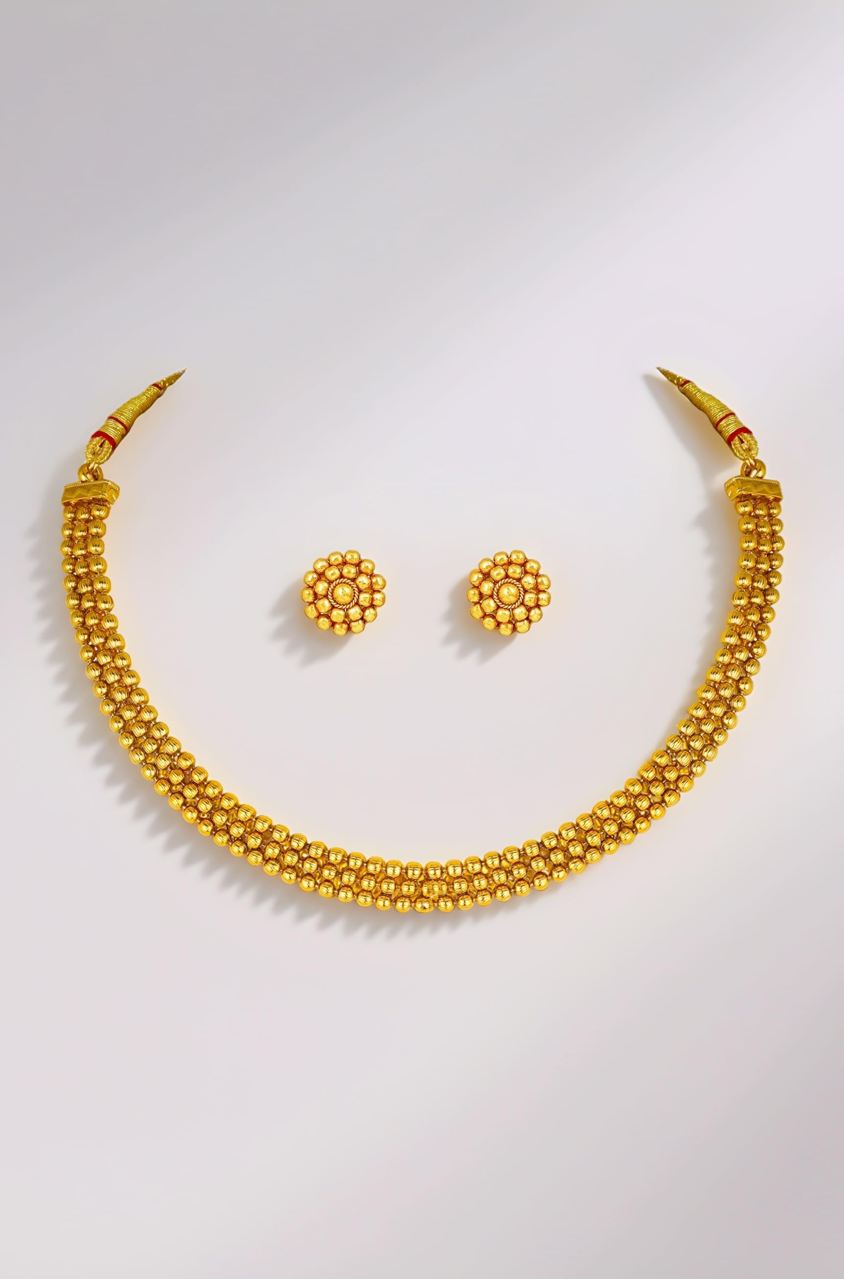 Jewellery for Less Traditional One Gram Gold Plated Necklace Set Collection for Women & Girls | Long Necklace, Short Necklace, | Ethnic Bridal Jewellery