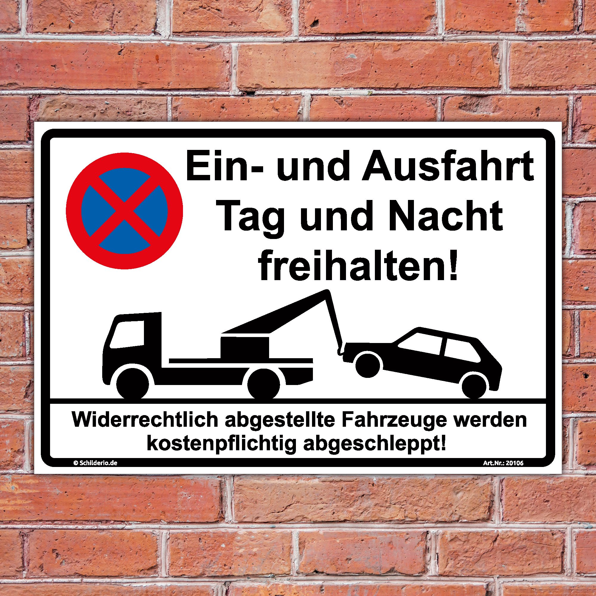 Schild "Ein- und Ausfahrt freihalten" Hinweisschild 600x400 mm stabile Aluminiumverbundplatte 3mm stark - inkl. 4 Eckbohrungen