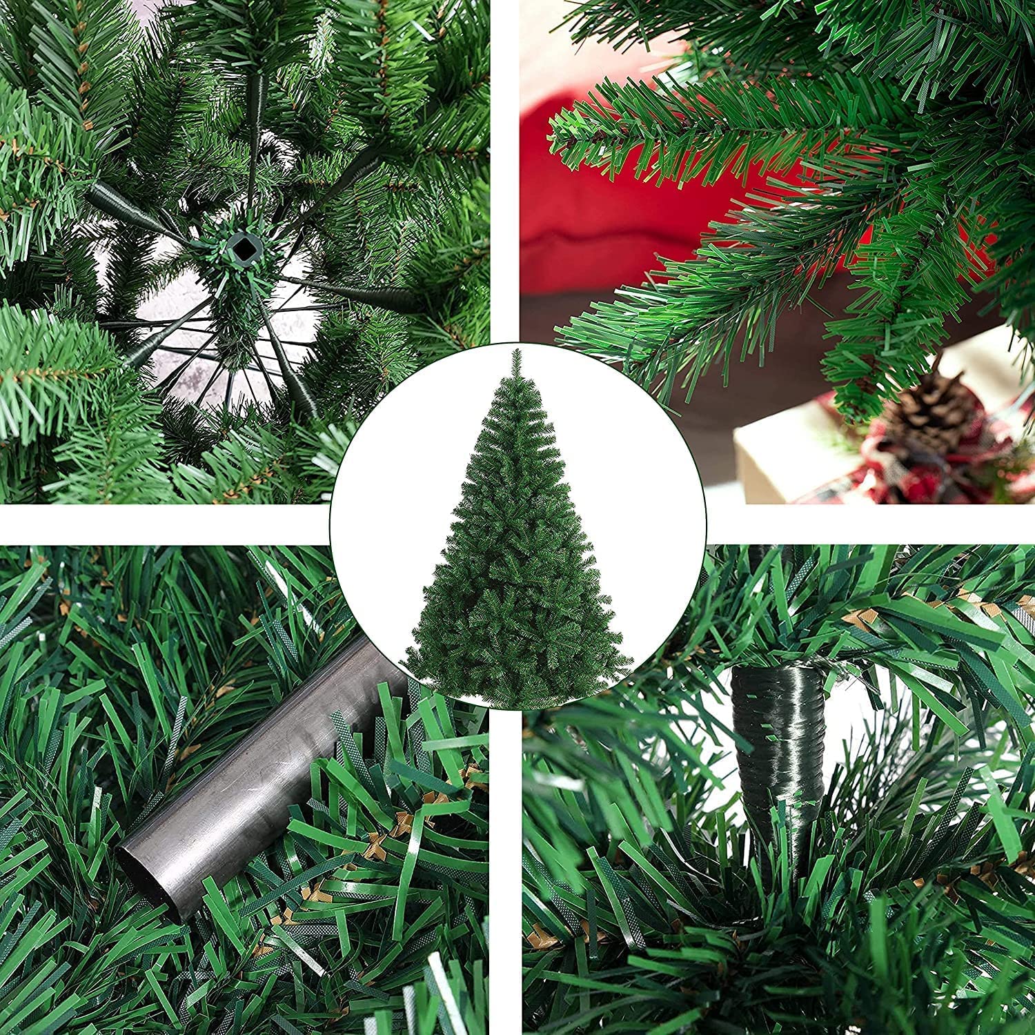 Árbol de Navidad Artificial - Extra Relleno - Abeto de Hoja Espumillón 180Cm. 617 Puntas