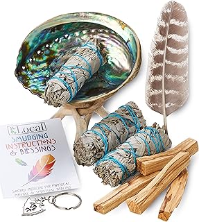 Sponsored Ad - Smudge Kit - White Sage, Palo Santo, Abalone Shell, Smudging Feather, Kokopelli Keychain! Healing, Purifyin...
