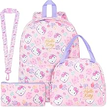 Get Trend Sanrio Hello Kitty Girls Backpack Set, 4 Pcs Corduroy School Bag