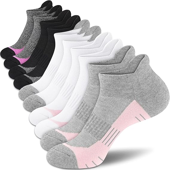 Ankle Socks for Women - Athletic Low Cut Running Cushioned Socks (3-5 Pairs)