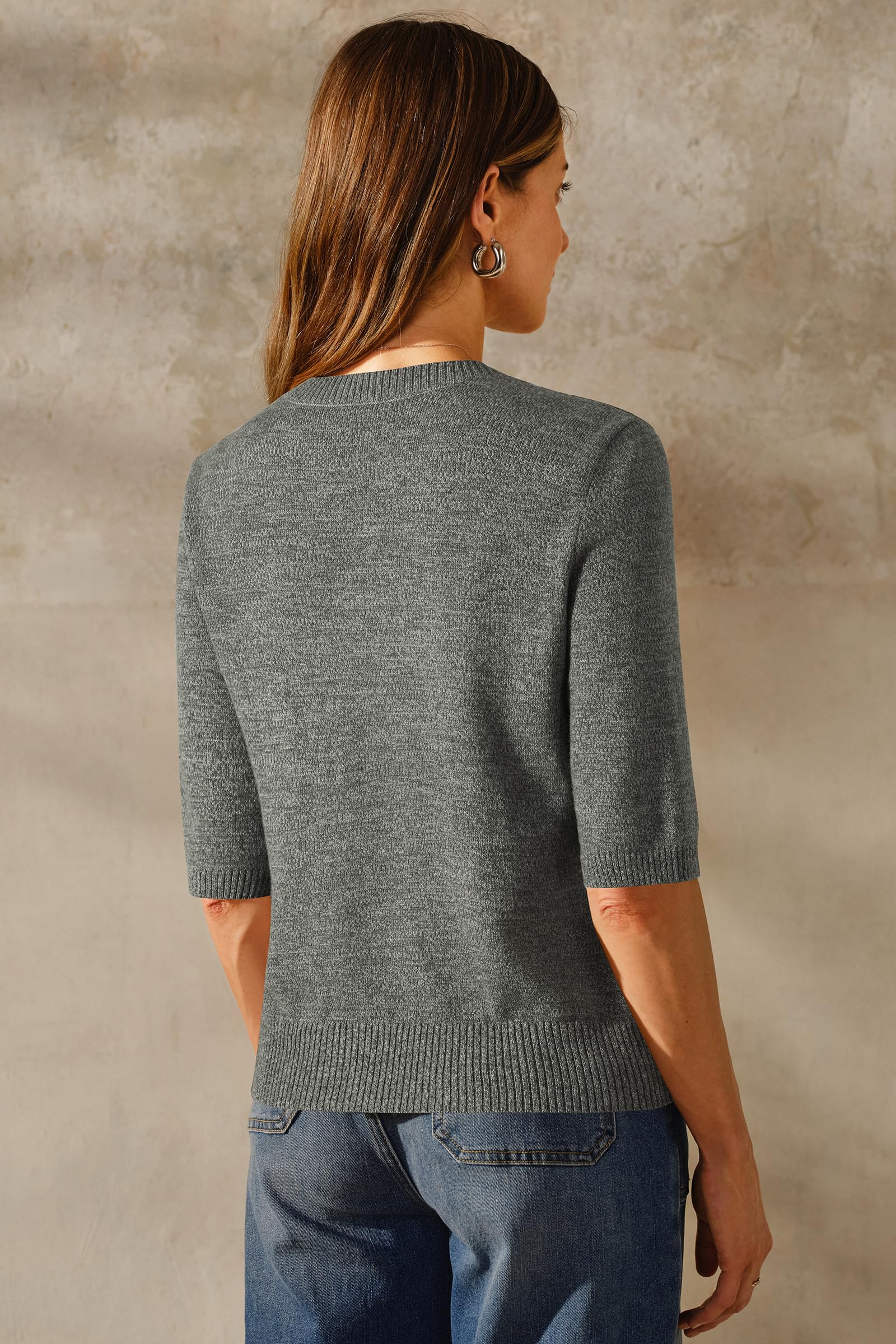 Arach&Cloz Maglioni da donna con maniche a gomito in maglia a trecce in misto lana vecchi 2025