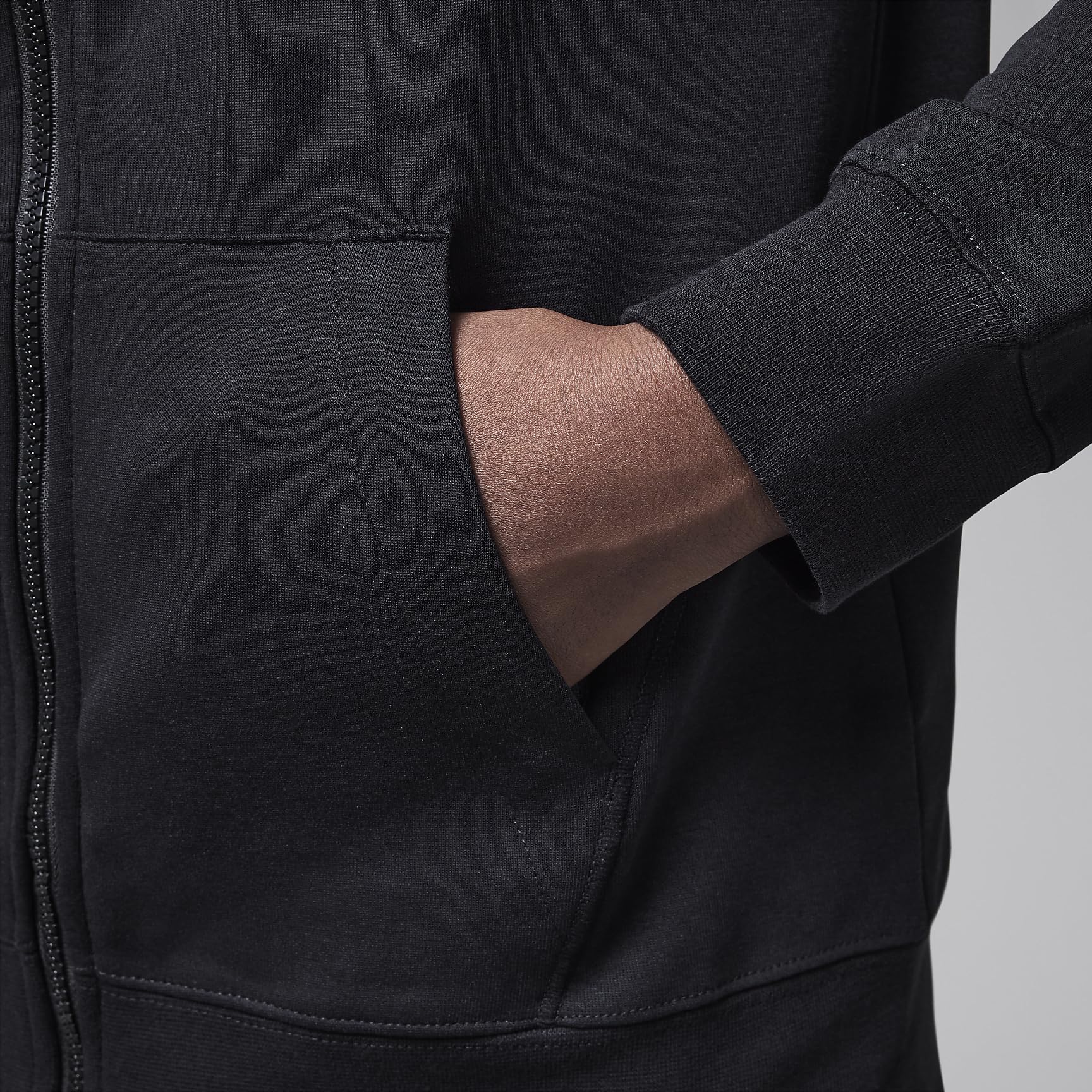 Jordan Dri-FIT Sport duża dziecięca bluza z kapturem polarowa z zamkiem na całej długości (95D273-023, czarna)