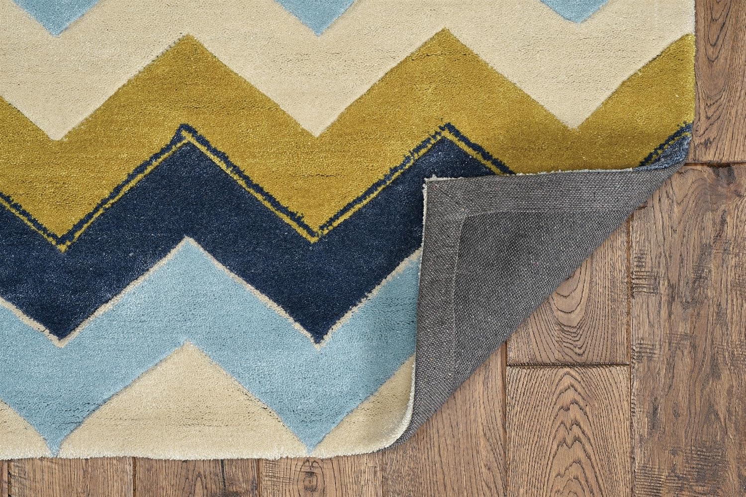 Linon RUG-CN0381 Copenhagen Collection, Blue, 8' x 10'