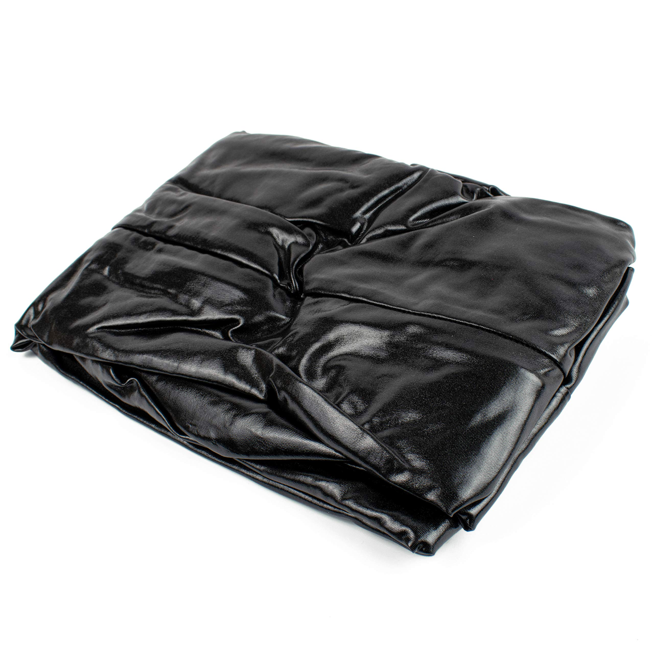 Rubberfashion Bolsa de Bondage Brillante Extremo Saco de Dormir - Brillo Bondage bodybag Saco de Dormir con Cremallera Frontal de Brazos Saco de Sauna para Hombres y Mujeres. Wetlook Negro XL