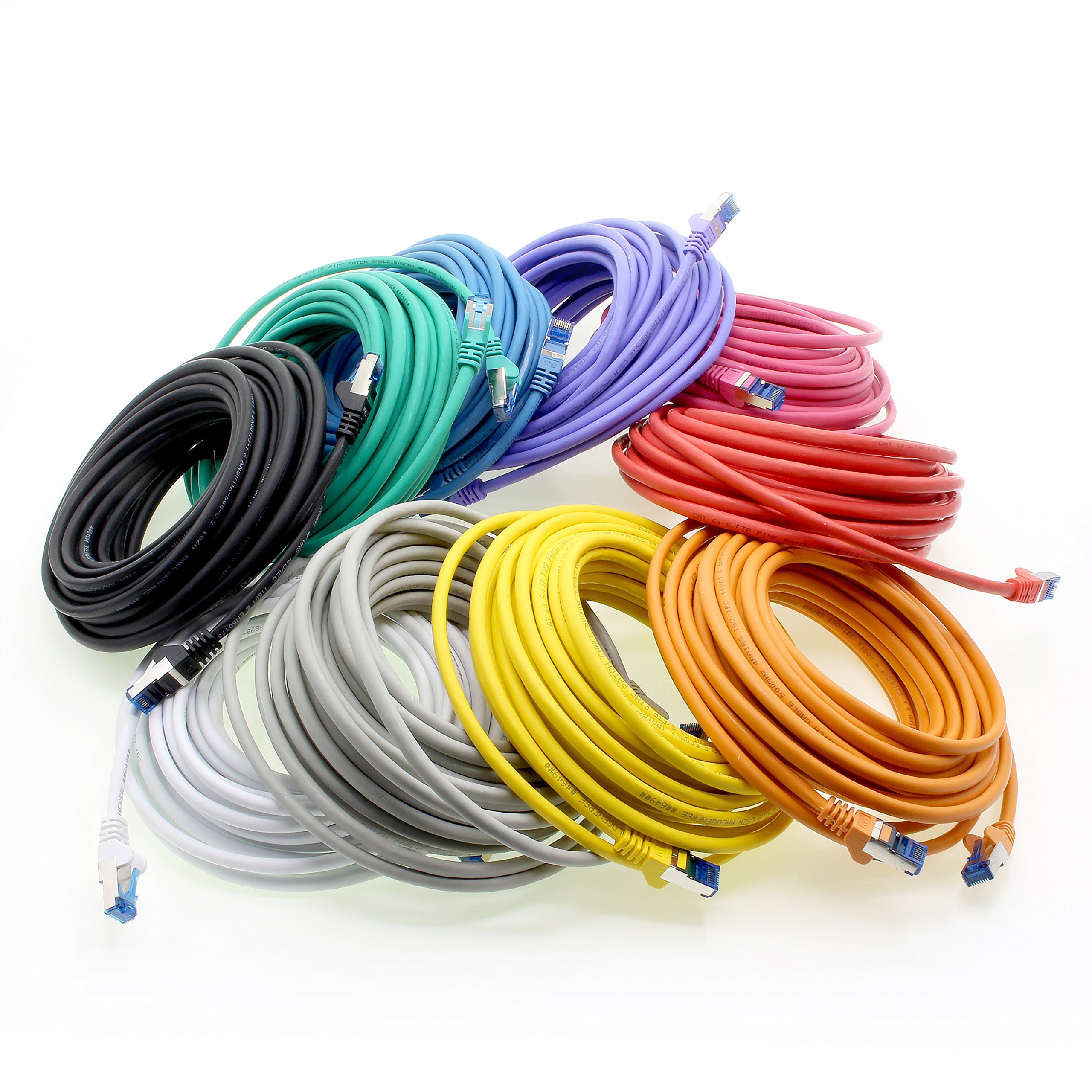 1aTTack.de 5m - CAT6a - Netzwerkkabel 10 - Farben CAT 6 A Patchkabel 10000 Mbit s SFTP PIMF 500 MHz kompatibel zu CAT5 CAT6 CAT7 DSL Internet Switch Router – Bild 9
