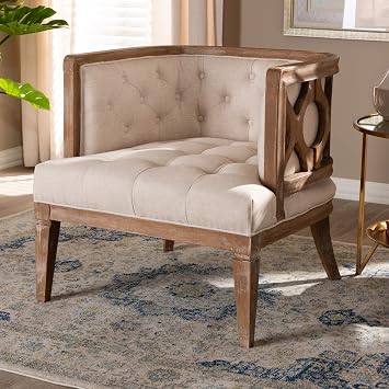 Baxton Studio Chairs, One Size, Beige/Oak