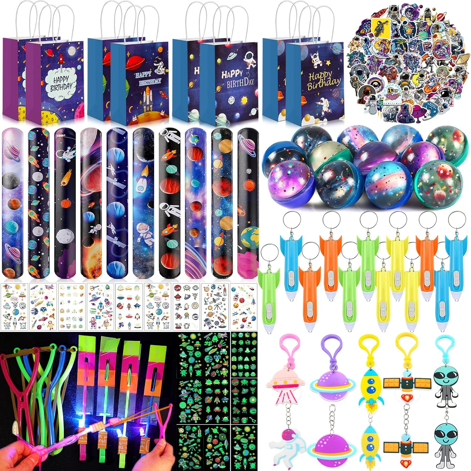 Outer Space Party Favors 134pcs Space Goodie Bags with Bulk