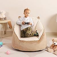 Vista 5 de Cozee - Lindo puf suave para niños con orejas de oso esponjosas, silla mullida y perezosa para niñas y niños de hasta 10 años
