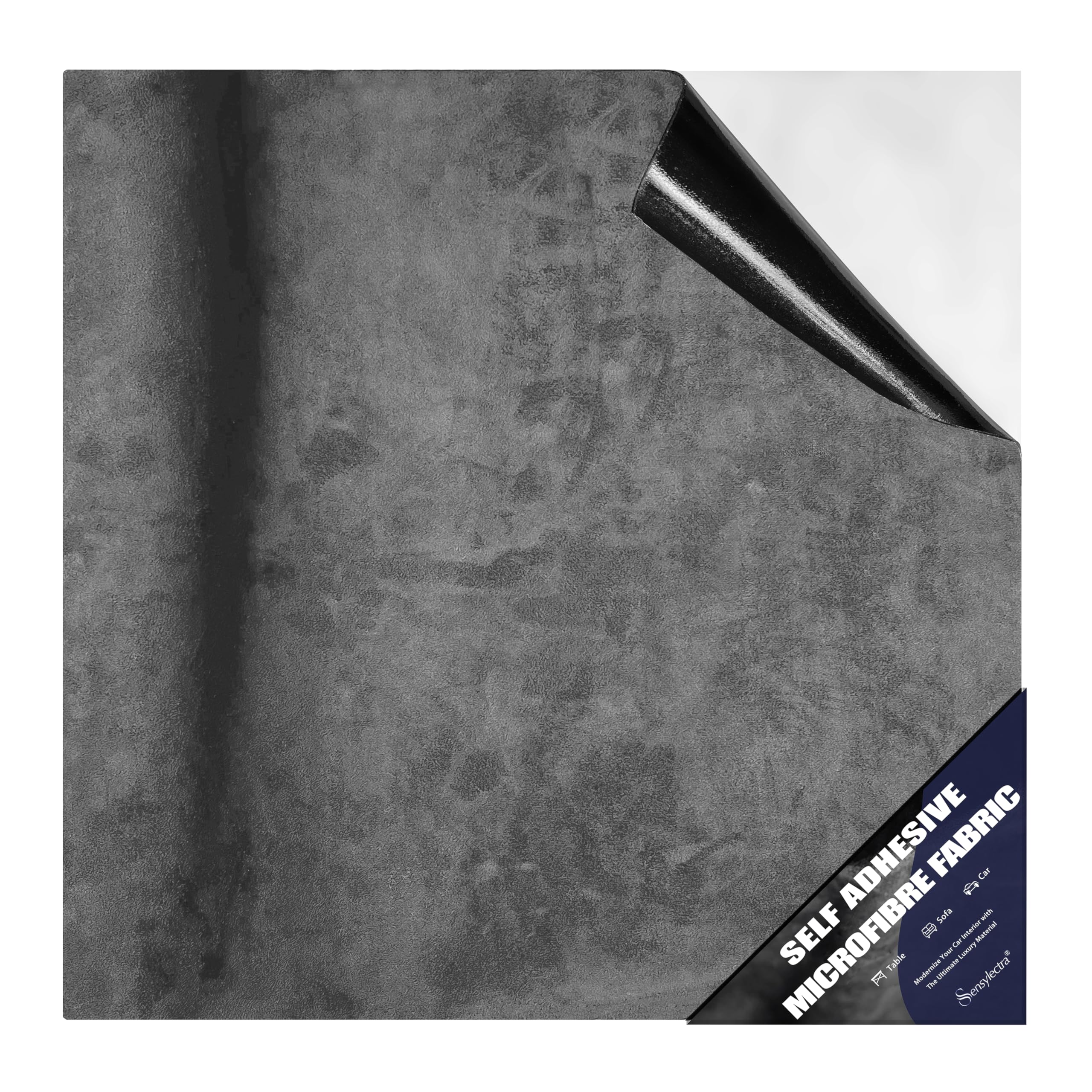 Tessuto Autoadesivo Effetto Pelle Scamosciata - Grigio Scuro, 150x40 Cm - Foto 11