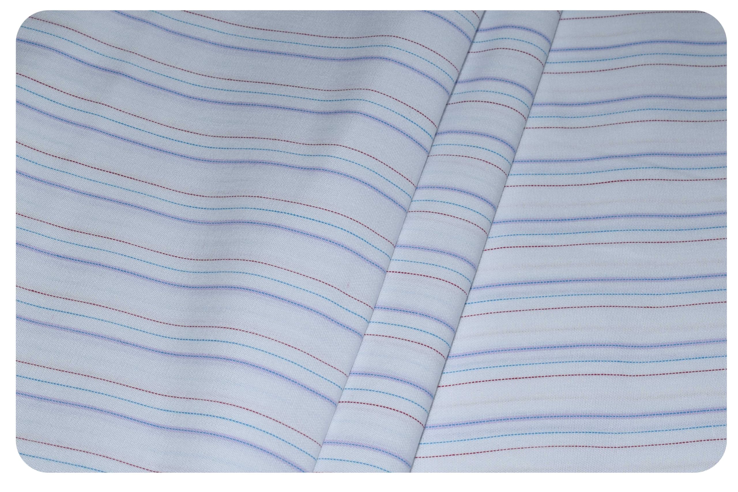 AD by ArvindMen's Pure Cotton Striped Unstitched Shirt Fabric (1.60 Mtr, Free Size)