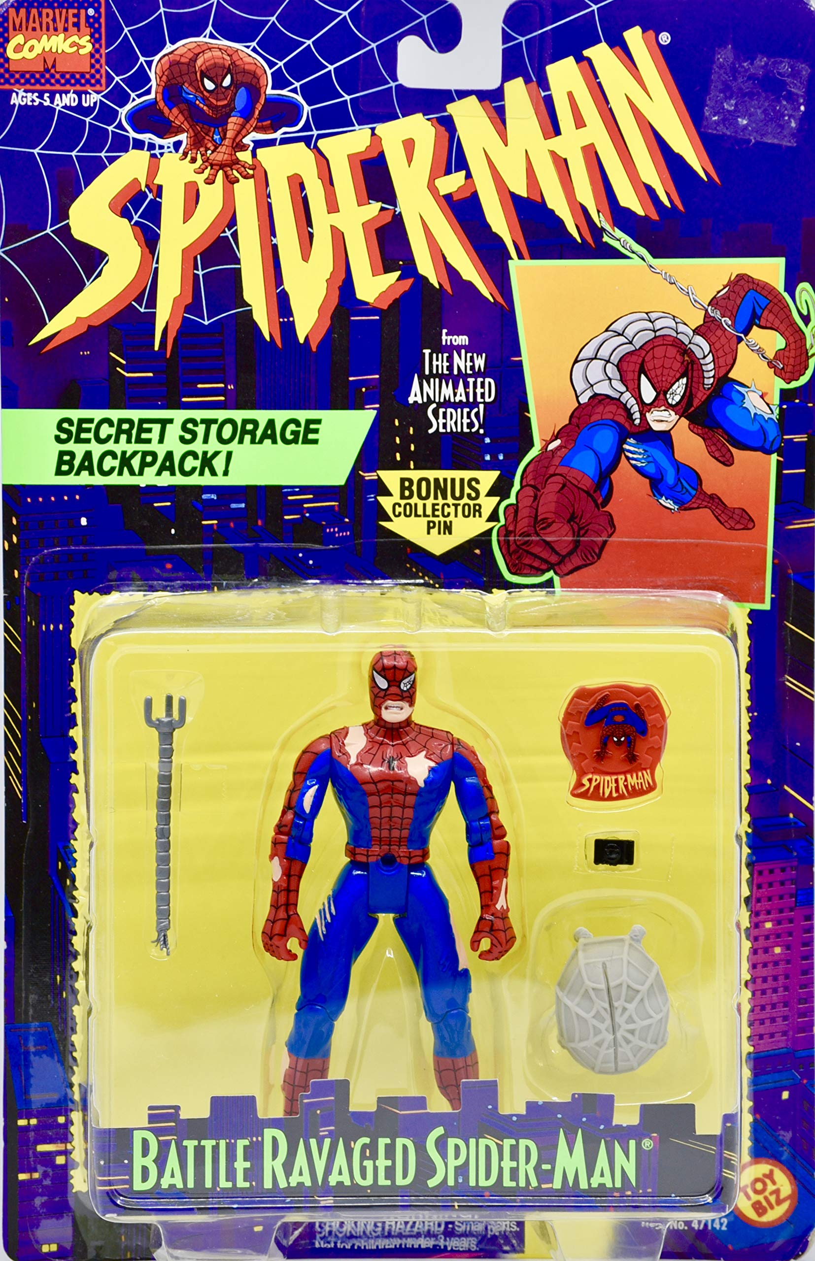 Spider-Man The Animated Series Battle Ravaged Spider-Man by Toy 