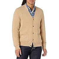 Amazon Essentials Cardigan in Cotone Uomo, Cammello Puntinato