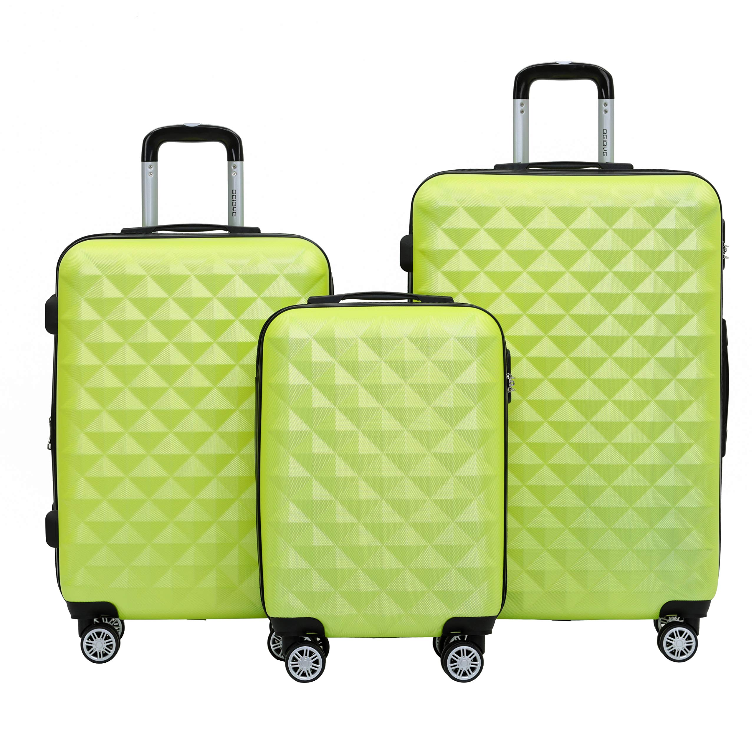 BEIBYE Trolley Koffer Reisekoffer Reisekofferset Gepäckset Kofferset 4 Zwillingsrollen Hartschale